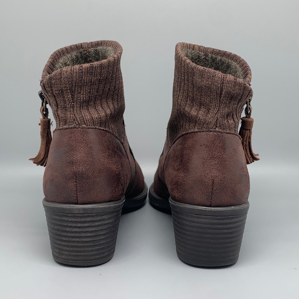 Born Brown Suede Knit Ankle Boots Z26723-CCCAE Women’s Sz 8.5 - Picture 3 of 10